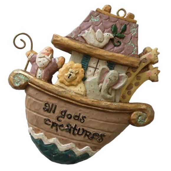 Noahs Ark Ornament Christmas Resin Animals Vintage Whimsical Bible Religious.‎ - Picture 4 of 15